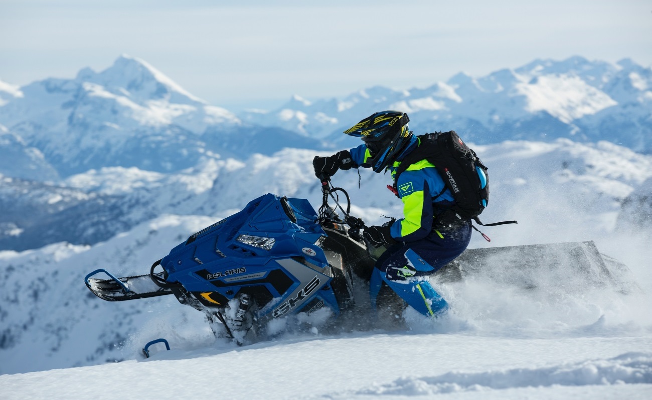 Snowmobiling in the snow