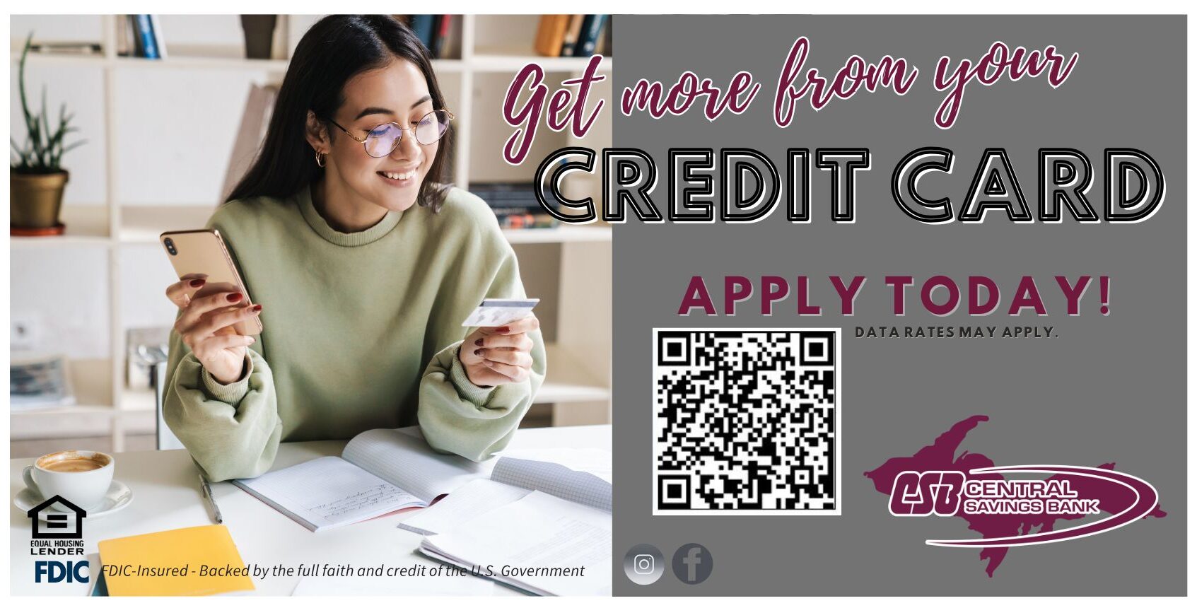 Get more from your credit card, apply today, data rates may apply.